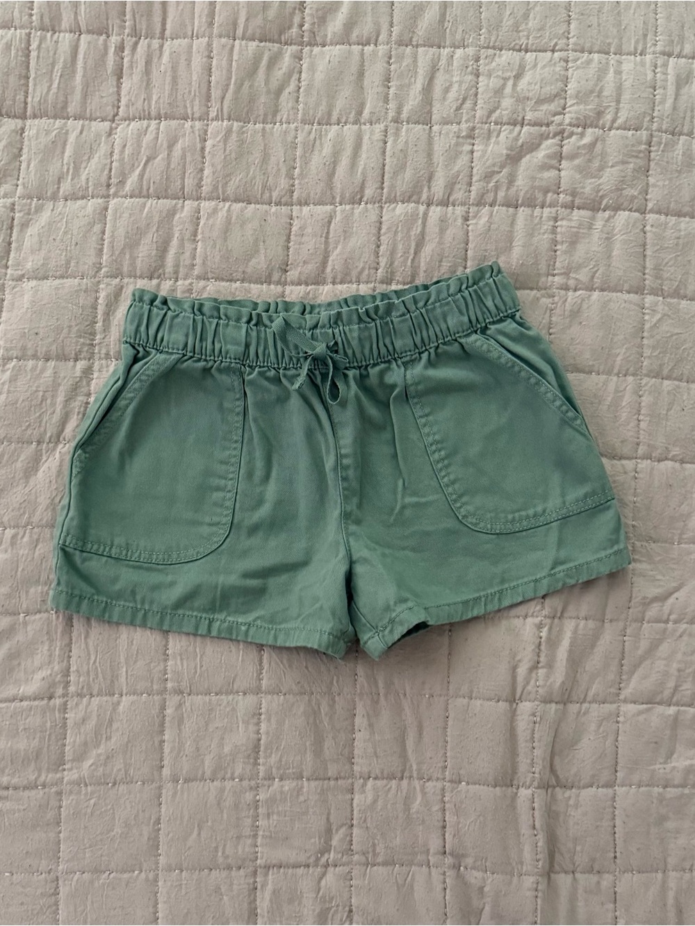 OshKosh High-Waist Elastic Drawstring Shorts in Sage Green